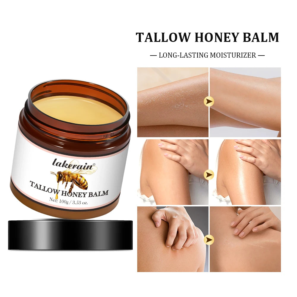 Organic Grass-Fed Beef Tallow Balm with Raw Honey Moisturizing Cream for Soft Smooth Skin Handmade All-Natural Moisturizer Skinc Peaceful Pleasures Health and Wellness