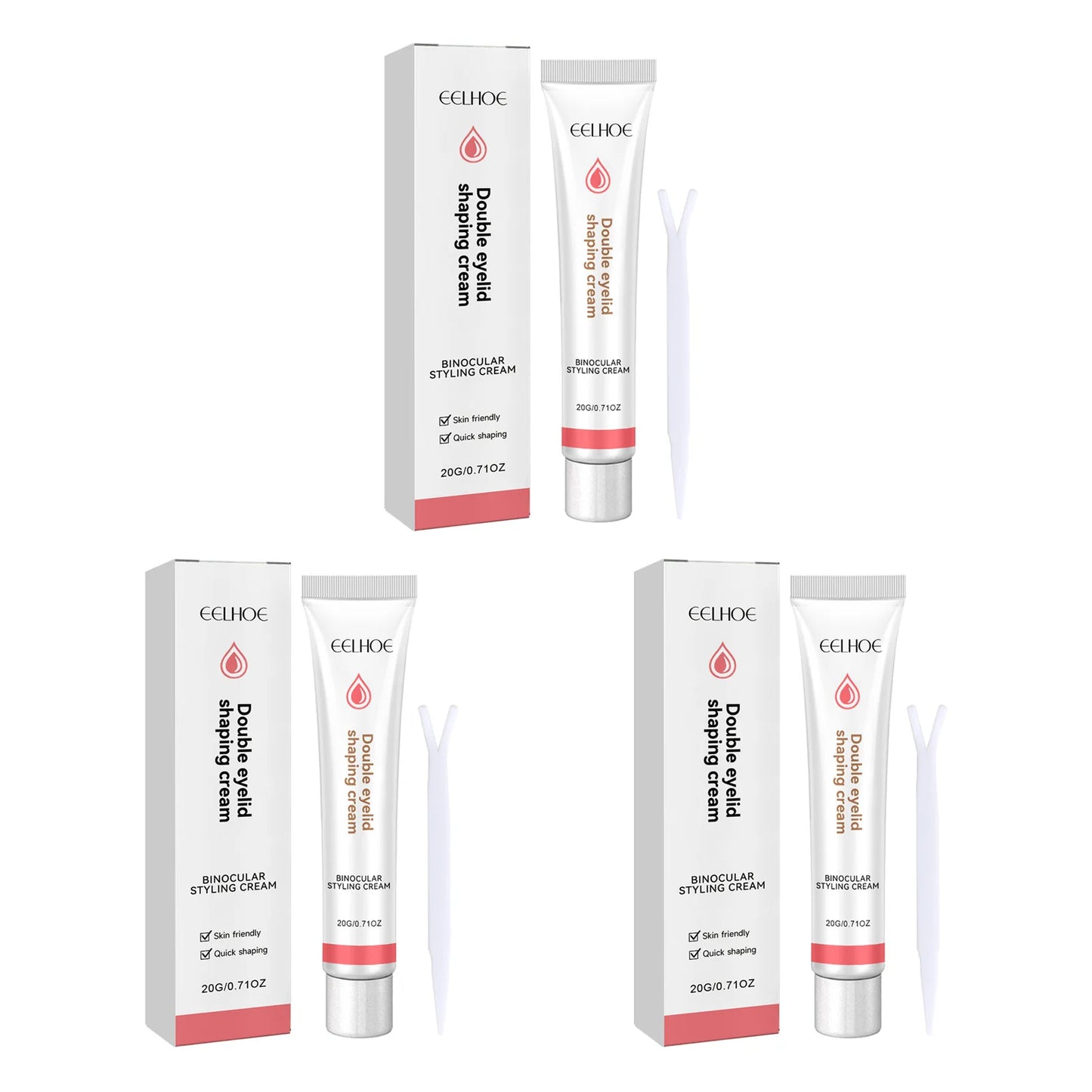 Double Eyelid Cream – Invisible Eye Lift with Y Stick | EELHOE Peaceful Pleasures Health and Wellness 3 Sets