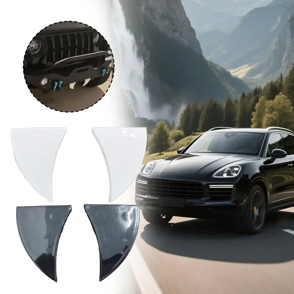 2pcs 3D Vampire Fangs Car Teeth Halloween Front Grille License Plate Decor Waterproof Devil Horns Auto Unique Styling Decor Peaceful Pleasures Health and Wellness