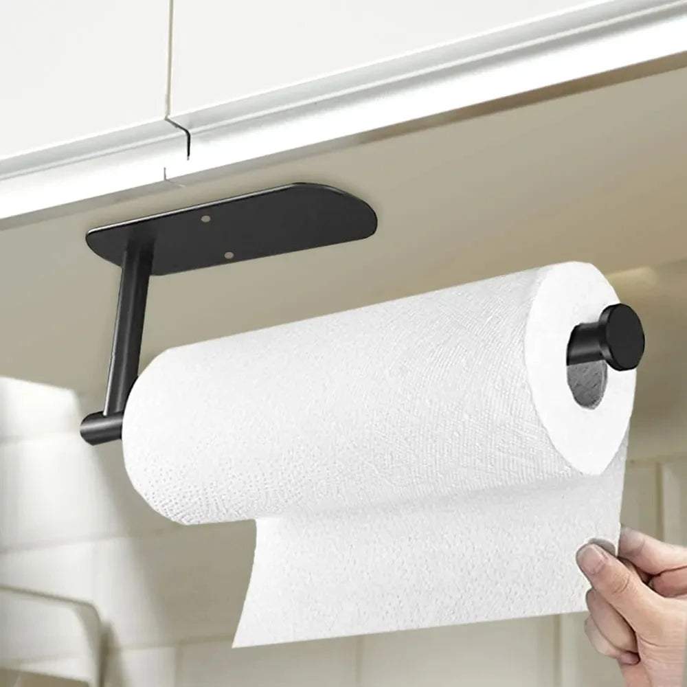 Stainless Steel Adhesive Paper Towel & Toilet Roll Holder