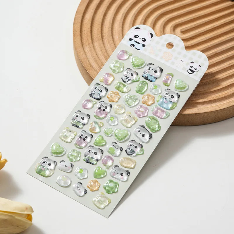 3D Relief Cartoon Crystal Stickers – Phone, Journal & Anime Decor