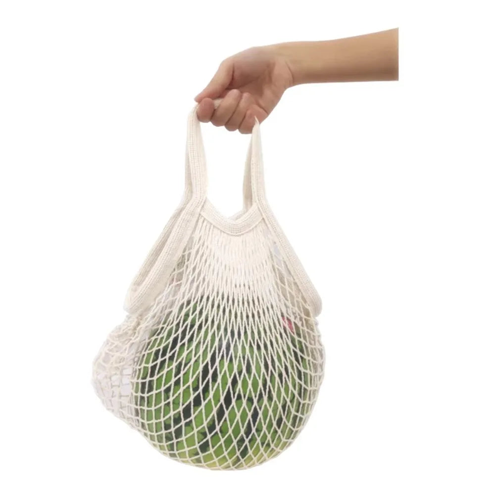 Portable Shopping Mesh Bags For Net Bag Fruit Vegetable Washable Storage Eco-Friendly Handbag Cotton Foldable Bag For Shopping Peaceful Pleasures Health and Wellness