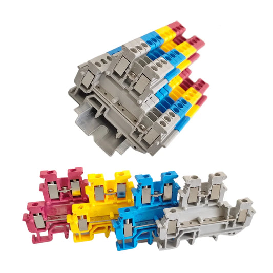 10Pcs MBKKB2.5 Double-layer Wiring Terminal Block,Universal Feed-Through Plug MBKKB-2.5 Double Level Din Rail Terminal Block Peaceful Pleasures Health and Wellness