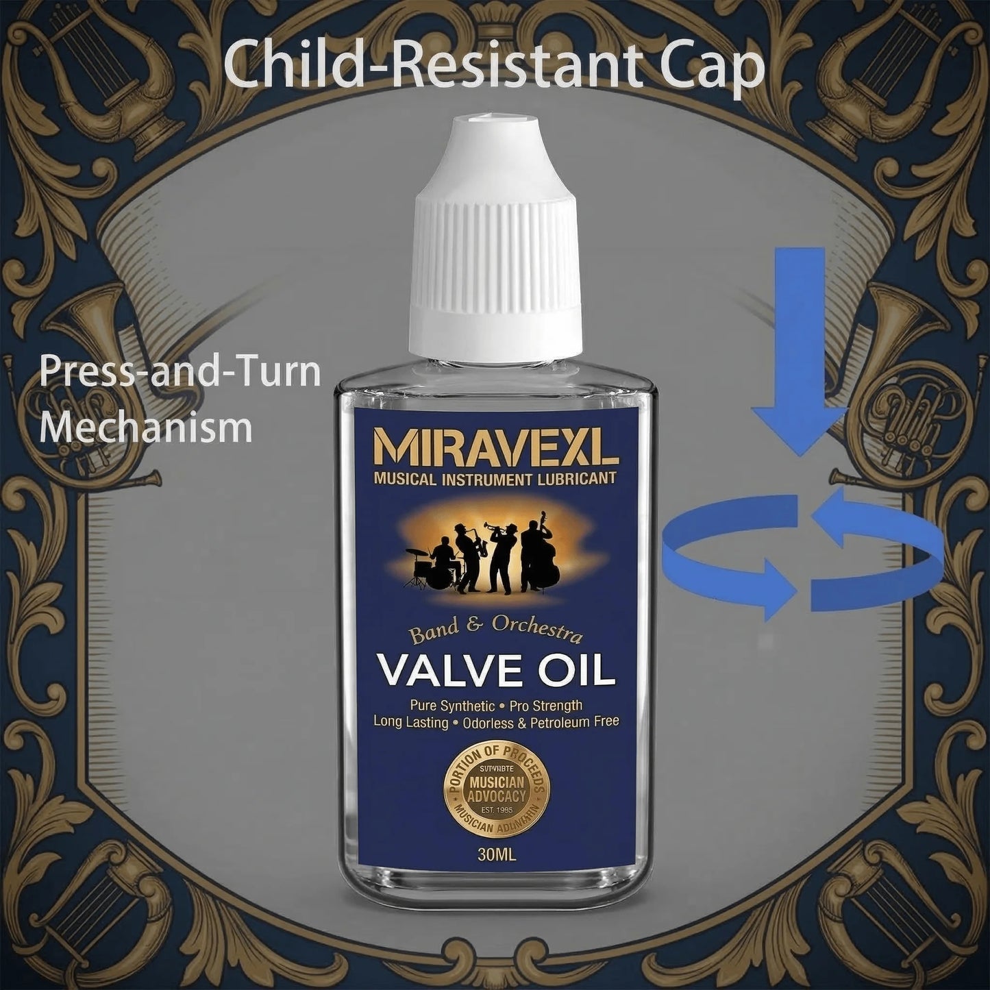MIRAVEXL 30ml Musical Instrument Valve Oil Grease for Saxophone Brass Horn Guitar Metal Parts Lubricant Maintenance Peaceful Pleasures Health and Wellness