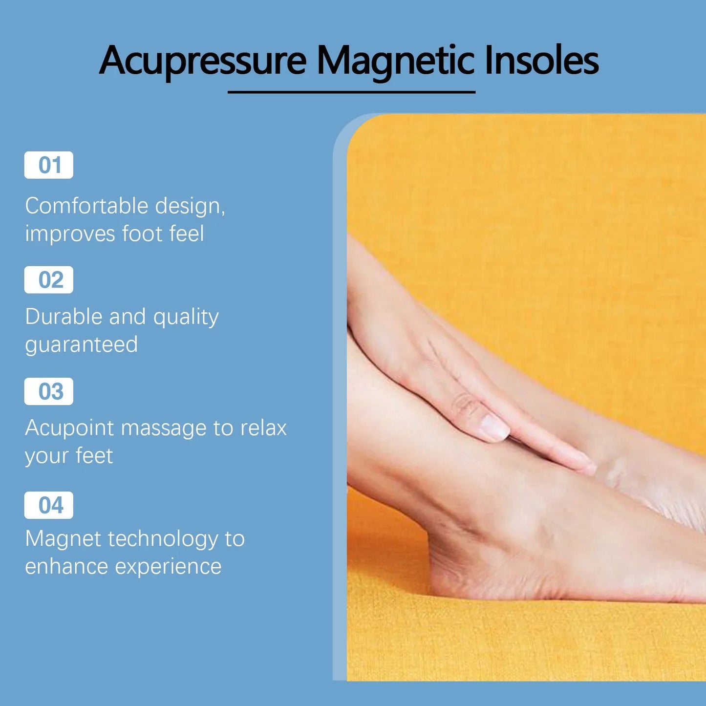 HOUKEA Acupressure Magnetic Insoles – Foot Pain & Fatigue Relief