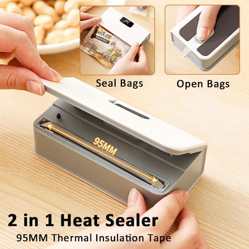 Heat Sealer Portable Rechargable Heat Bag Sealing Machine for Food Storage Plastic Bag Sealer Food Packaging Bag Heat Sealer Peaceful Pleasures Health and Wellness