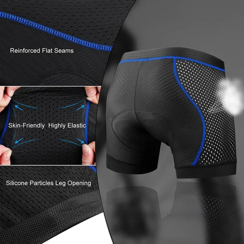 X-TIGER Men's 5D Gel Padded MTB Cycling Underwear Shorts