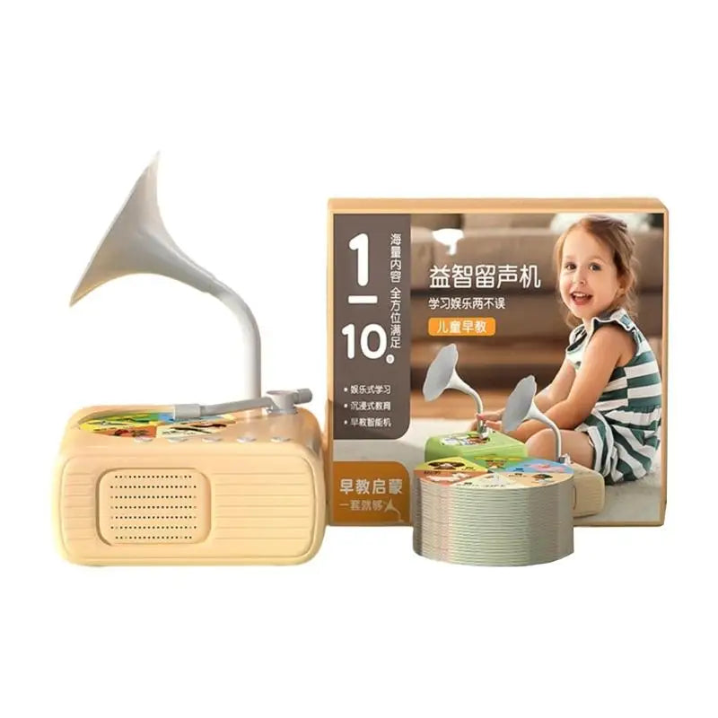 Interactive Phonograph Music Toy with 96 Learning Cards for Kids