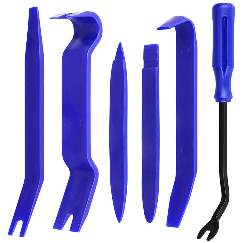 Automobile Audio System Modification and Assembly Tool Kit Plastic Lever Interior Clip Removal Screwdriver Peaceful Pleasures Health and Wellness Blue-6pcs