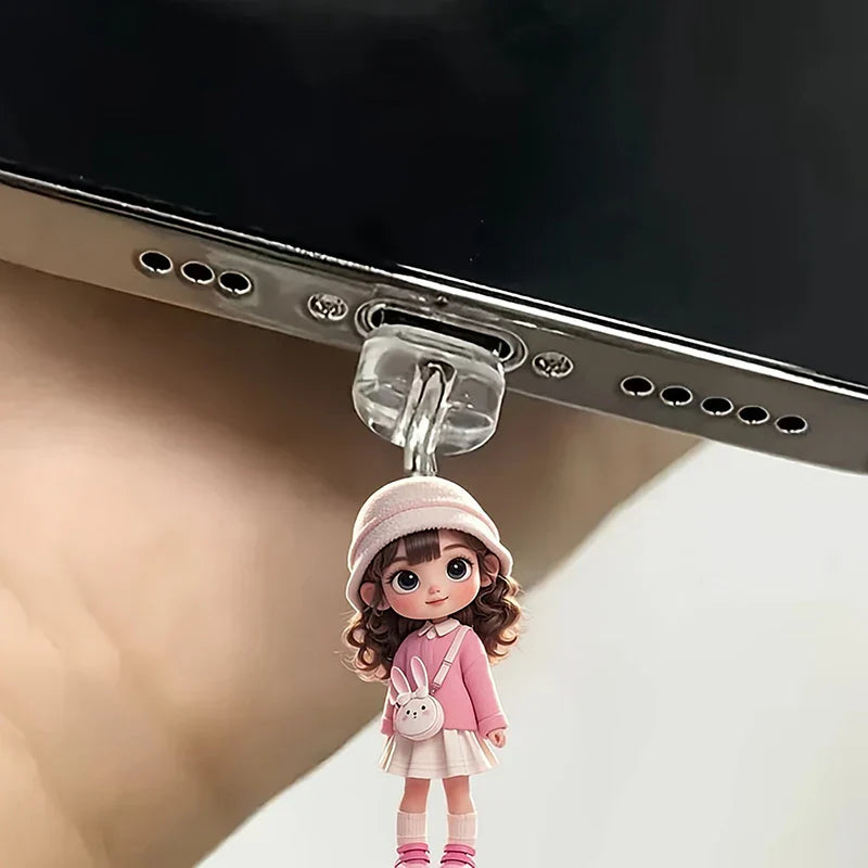 Cute Cat & Dog Type-C Dust Plug Charm Pendant