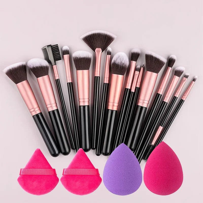 RUNTOIN 14-16 Pc Professional Makeup Brush Set | Face & Eye