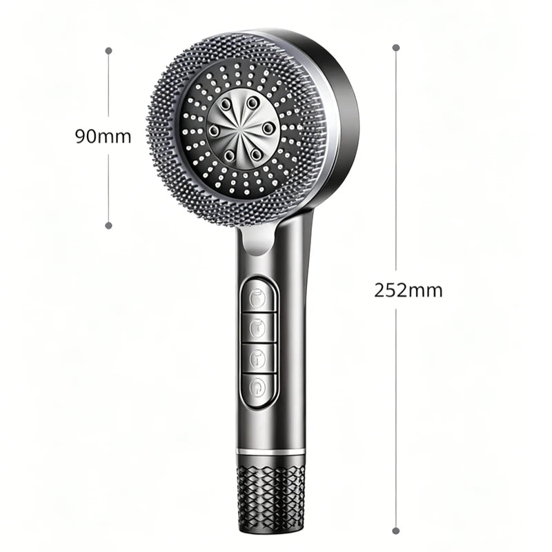 1pc Filtered Supercharged Shower Head Four-speed Adjustment With Water Seal Multi-functional Home Shower Bathroom Accessories Peaceful Pleasures Health and Wellness