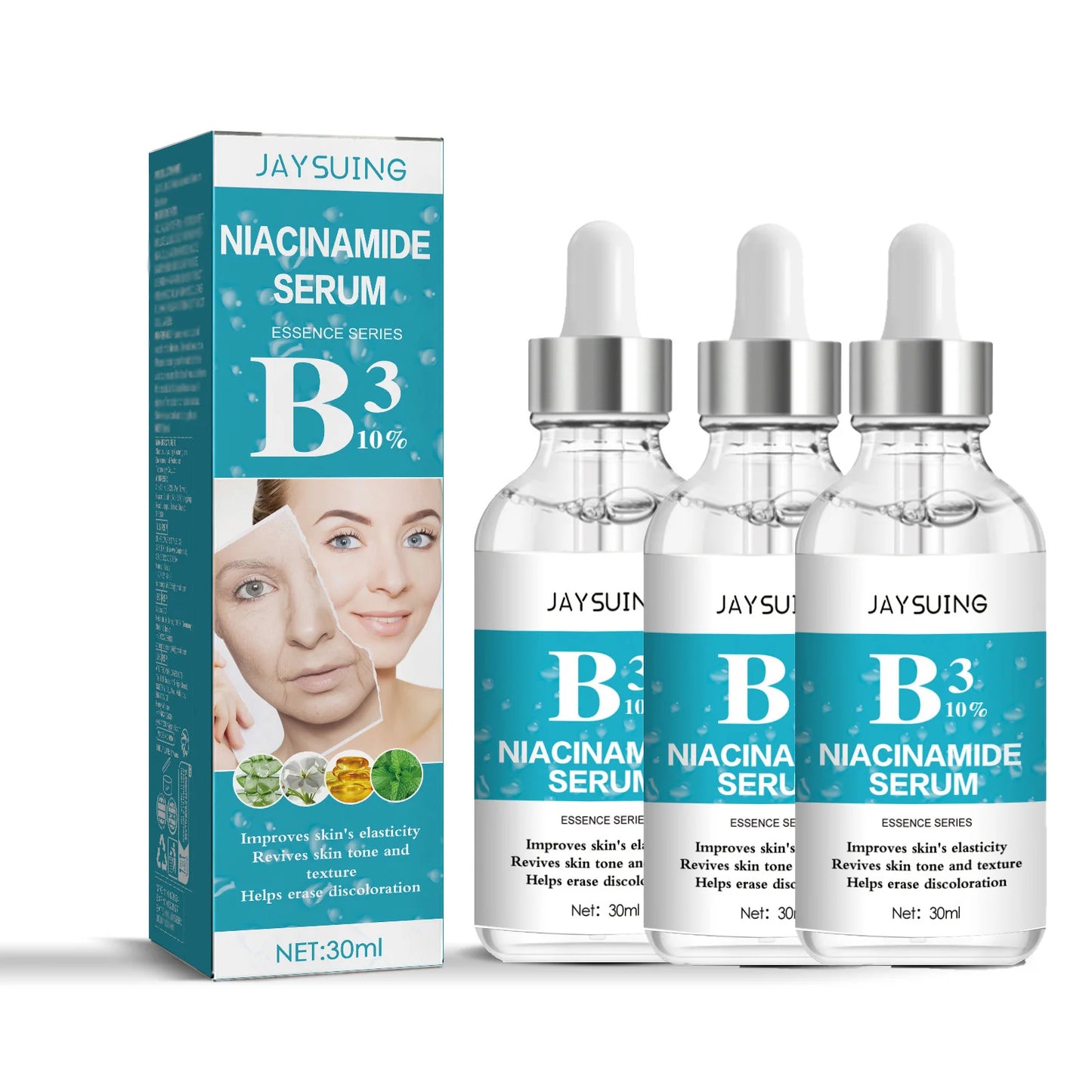 B3 Nicotinamide Serum Facial Anti W-rinkle Lift Firming Fine Lines Lightening Dark Circle Skin Brightening Skincare Products Peaceful Pleasures Health and Wellness 3pcs