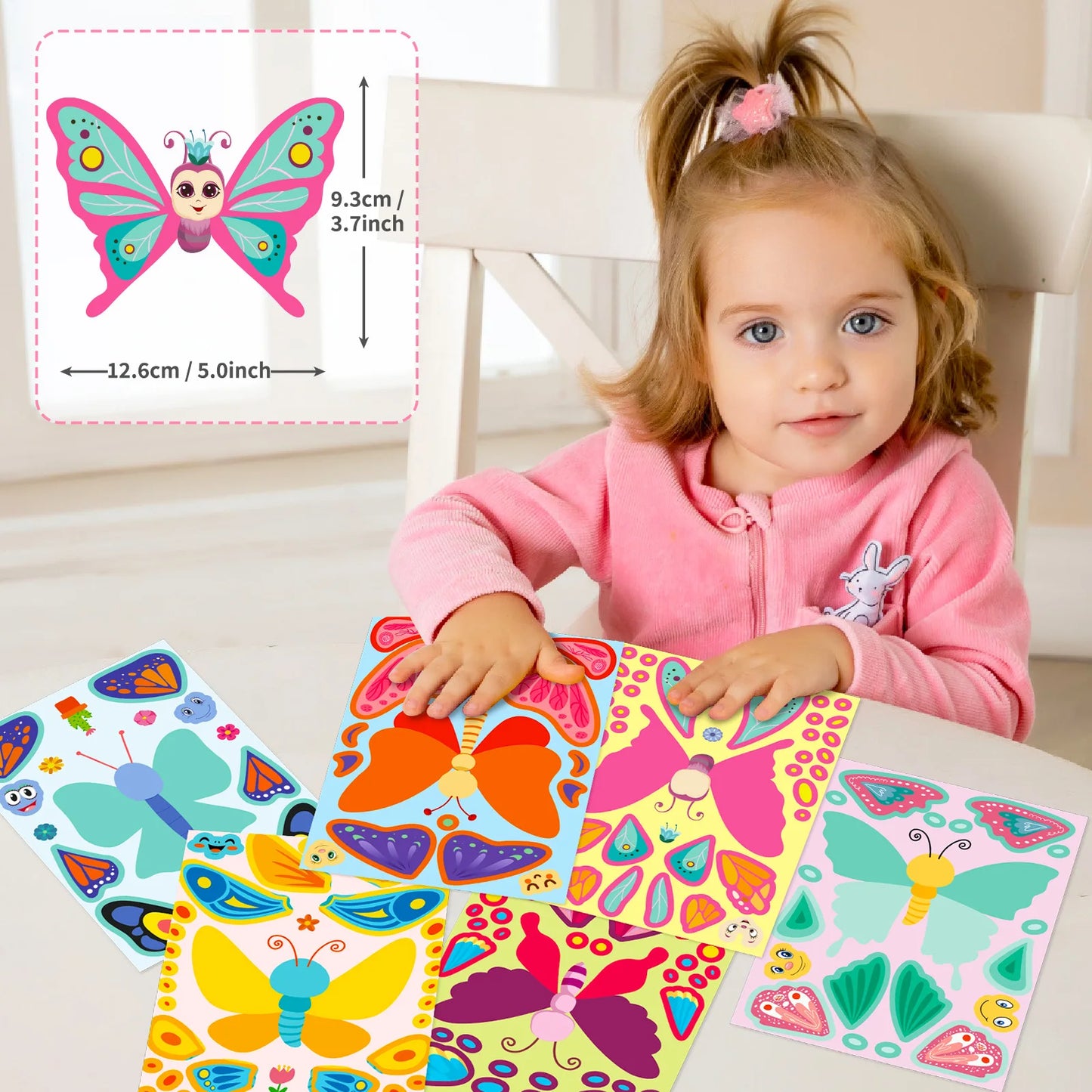 Kids DIY Butterfly Sticker Fun Assemble Puzzle Jigsaw Toys Children
