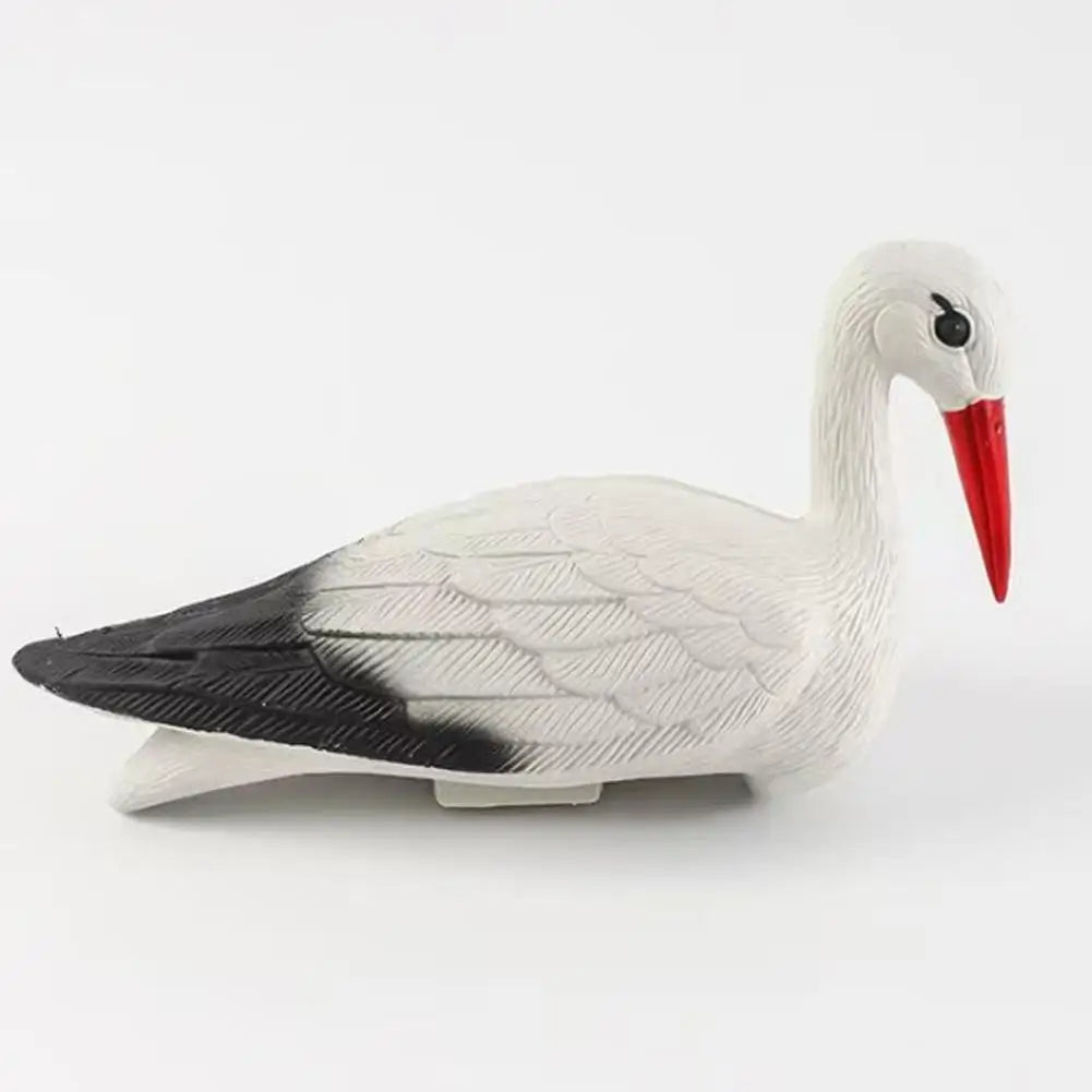 Lifelike White Stork Garden Sculpture | Outdoor Lawn Pond Figurine