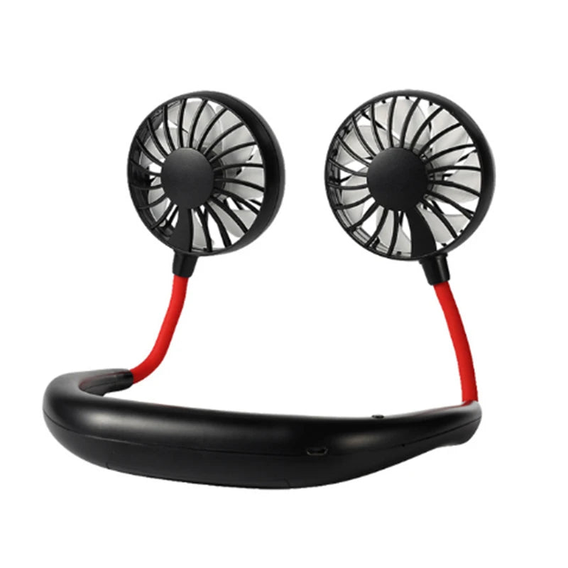Neck Fan Portable Face USB Hands-Free Mini Wearable Sports Handheld Cooling Small New Fans Peaceful Pleasures Health and Wellness black