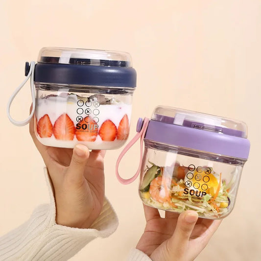 650ml Leak-Proof Portable Breakfast Cup & Salad Bento Box Portable Lunch Container Oasis Select