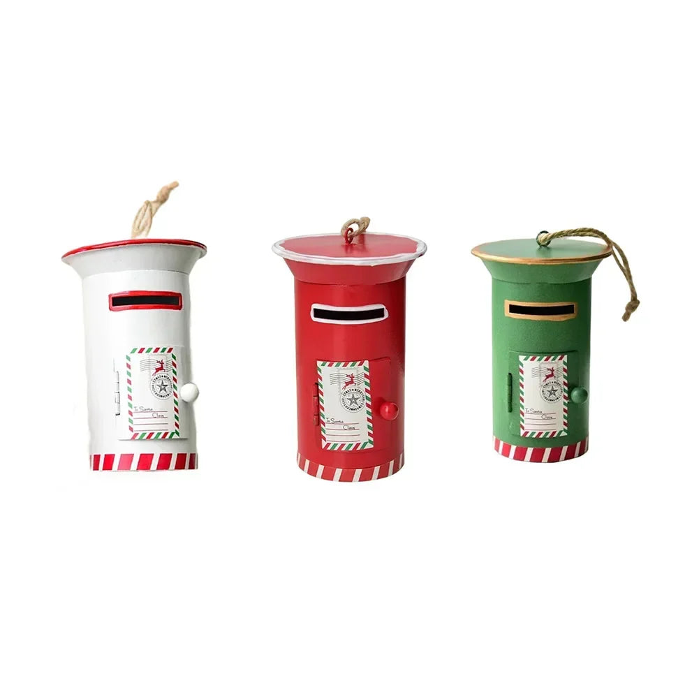 Metal Christmas Mailbox Ornaments | Festive Tree Decorations