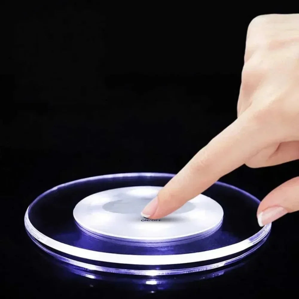 LED Glow Coaster & Bottle Ring Light – Colorful Flashing Bar Mat