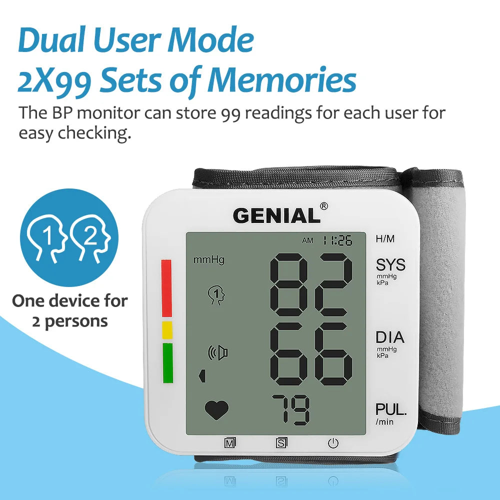 Wrist Blood Pressure Monitor with Large LCD & 240 Memory Peaceful Pleasures Health and Wellness
