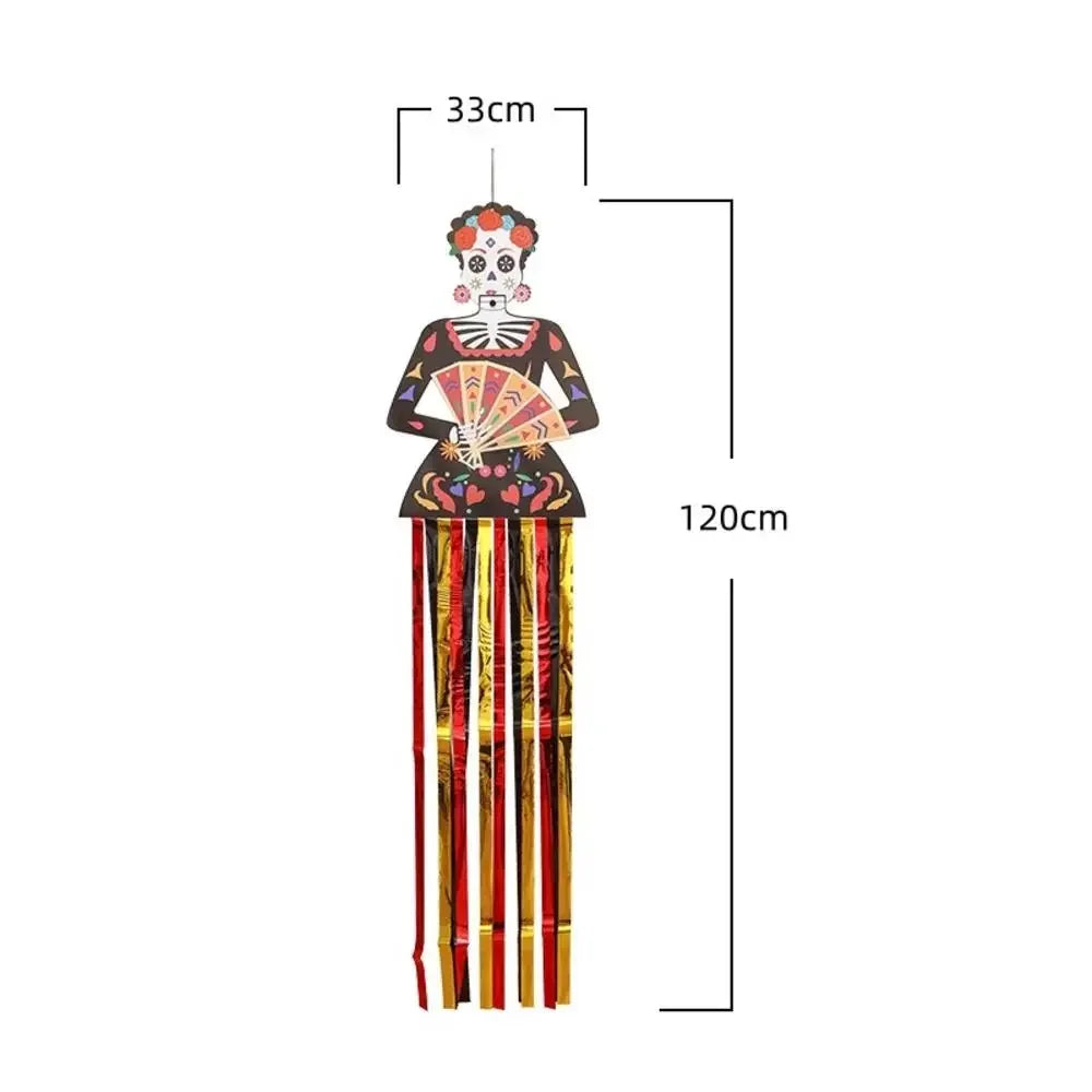 Day of the Dead Skeleton Couple Porch Hanging Flag 130×30cm