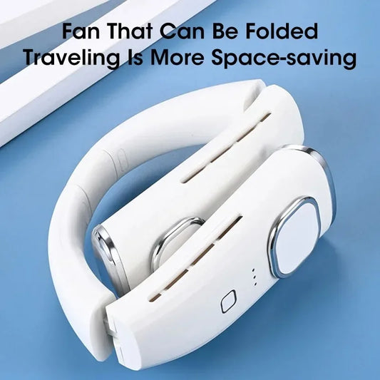 Bladeless Hands Free Portable Neck Fan USB Rechargeable 4000mAh Cooling for Outdoor Gym Sports Travel Peaceful Pleasures Health and Wellness