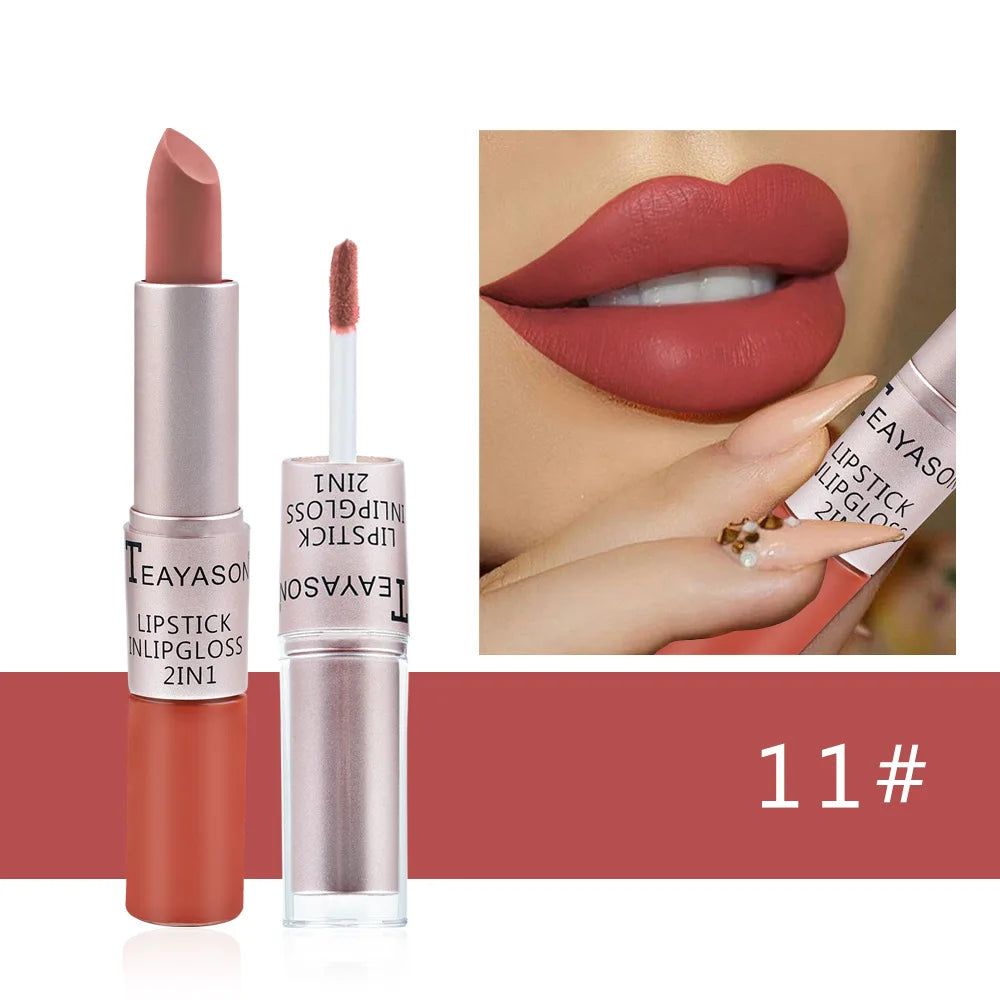 TEAYASON 2-in-1 Matte Liquid Lipstick & Gloss – Waterproof