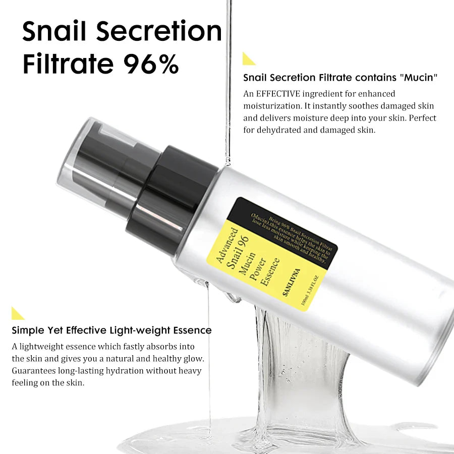 SANENDI Snail Mucin 96% Facial Essence & Cleanser | Moisturizing