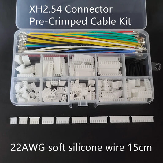 XH 2.54mm Connector Kit With Double Pre-crimped Soft Silicone Cable Wire 22AWG 2/3/4/5/6/7/8/9/10 Pin Housing JST Adapter Cable Peaceful Pleasures Health and Wellness Default Title