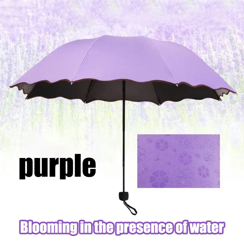 Folding Windproof UV Protection Umbrella – Rainwater Pattern