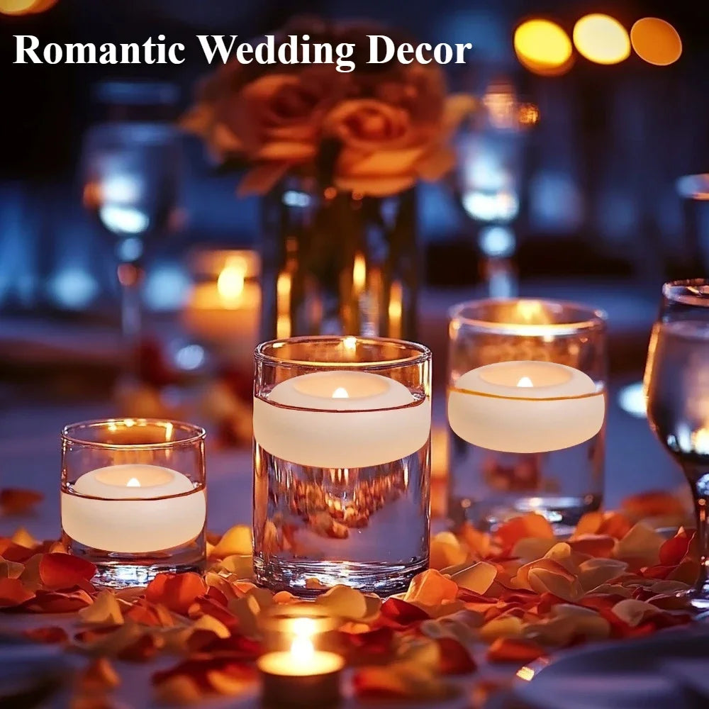 6-24 Pack Flameless LED Floating Candles Battery Operate Waterproof Tealights for Vases Wedding Party Pool Bathtub Decor Peaceful Pleasures Health and Wellness