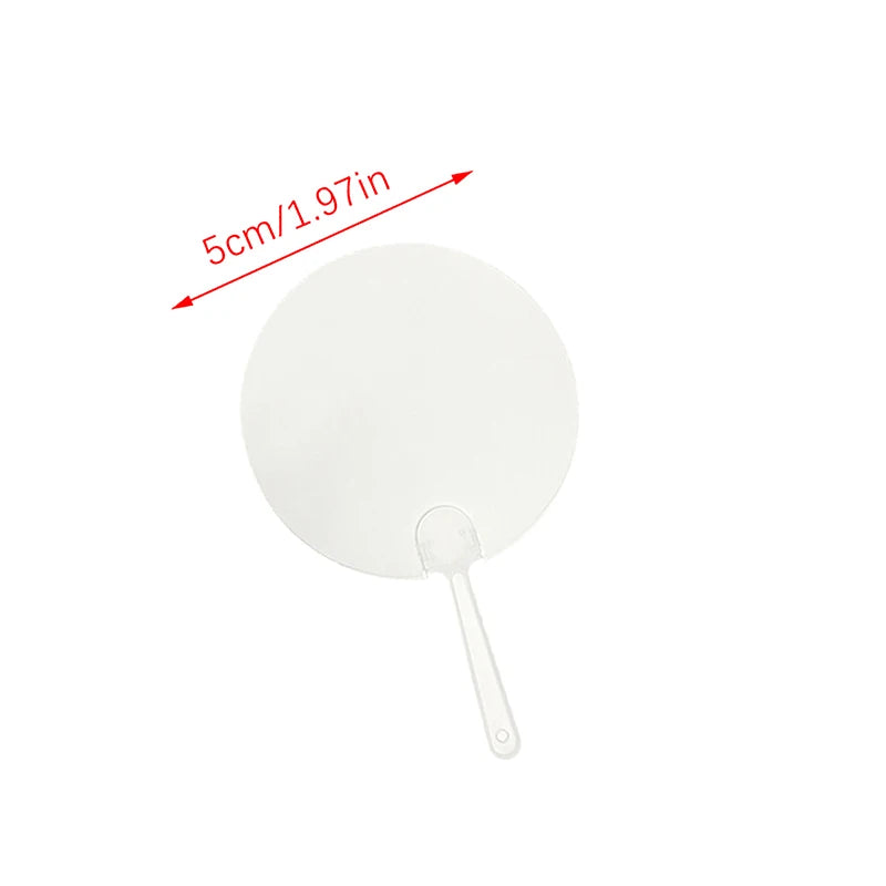 50Pcs 5cm Cute Mini Transparent Blank Fan Child Kids DIY Art Fan Wedding Birthday Party Favors Girlfriend Boyfriend Ideas Gift Peaceful Pleasures Health and Wellness