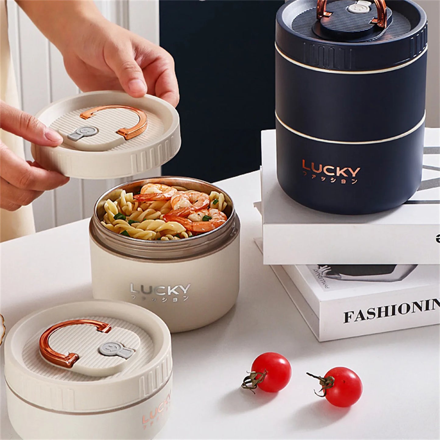 Thermal Lunch Box Bento Box Portable Insulated Lunch Container Stackable Leakproof Stainless Steel Food Container Peaceful Pleasures Health and Wellness