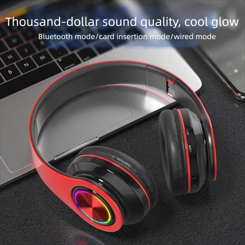 Wireless Bluetooth 5.0 Headphone With Microphone On-Ear Headset Stereo Sound Earphones Sports Gaming Foldable Headphones Game Peaceful Pleasures Health and Wellness