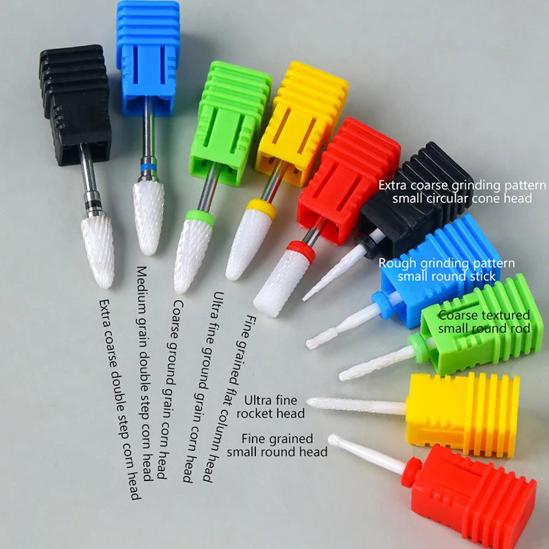 Ceramic Milling Cutter Nail Drill Bit Electric Manicure Pedicure Mill Bits Machine Files Nail Art Tools Equipment Peaceful Pleasures Health and Wellness