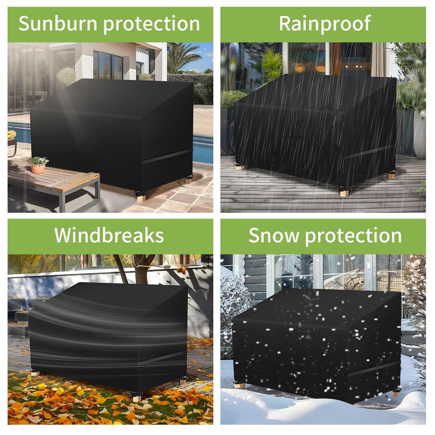 Outdoor Furniture Dust Cover 210D Oxford Cloth Garden Chair Cover Sofa Cover Waterproof Outdoor Patio Table Furniture Cover Peaceful Pleasures Health and Wellness