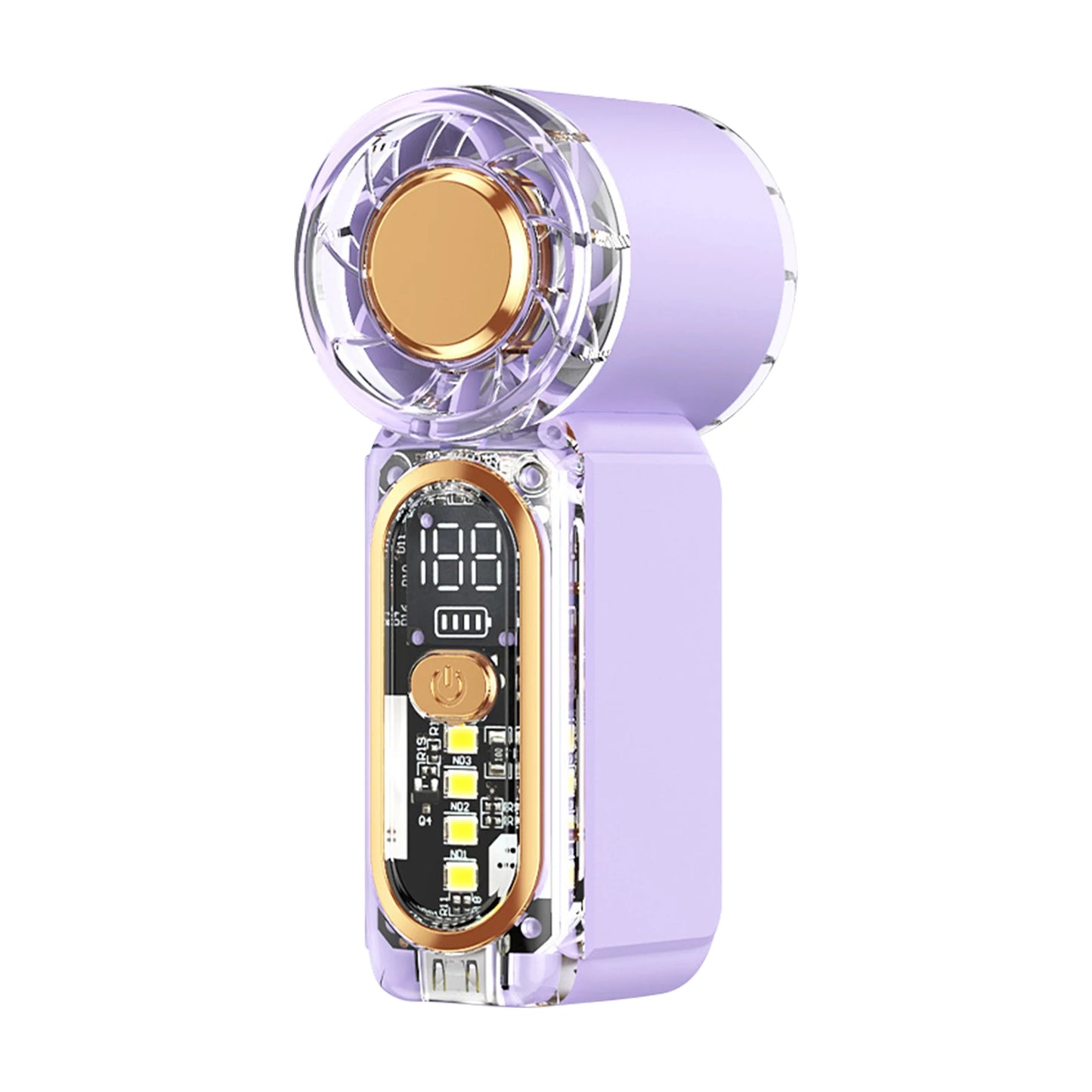 Personal Mini Air Cannon Fan SOS Flashing Light Ice Feeling Handheld Fan Mini Personal Pocket Fans for Travel/Summer/Concerts Peaceful Pleasures Health and Wellness Purple