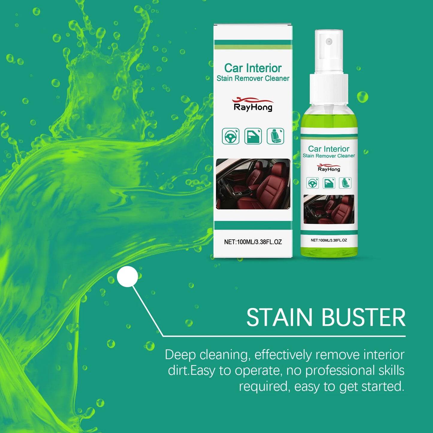Rayhong Car Interior Cleaning Spray | Upholstery Seat Cleaner