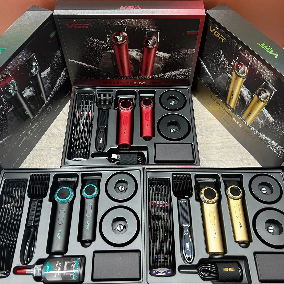 VGR high-end hair cutting set with 12000 RPM power electric shaving machine, professional hair trimmer combination V-001&977 Peaceful Pleasures Health and Wellness