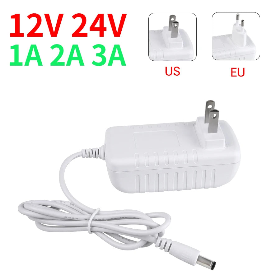 24V 12V Power Supply Adapter Lighting Transformer Input AC100-240V Output DC12V 24V 1A 2A 3A EU US Plug Charger 5.5mm 2.1-2.5mm Peaceful Pleasures Health and Wellness