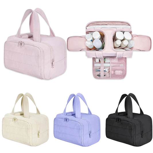 Large Waterproof Travel Toiletry Bag – 4-Compartment Organizer Travel Toiletry Bag Peaceful Pleasures Health and Wellness