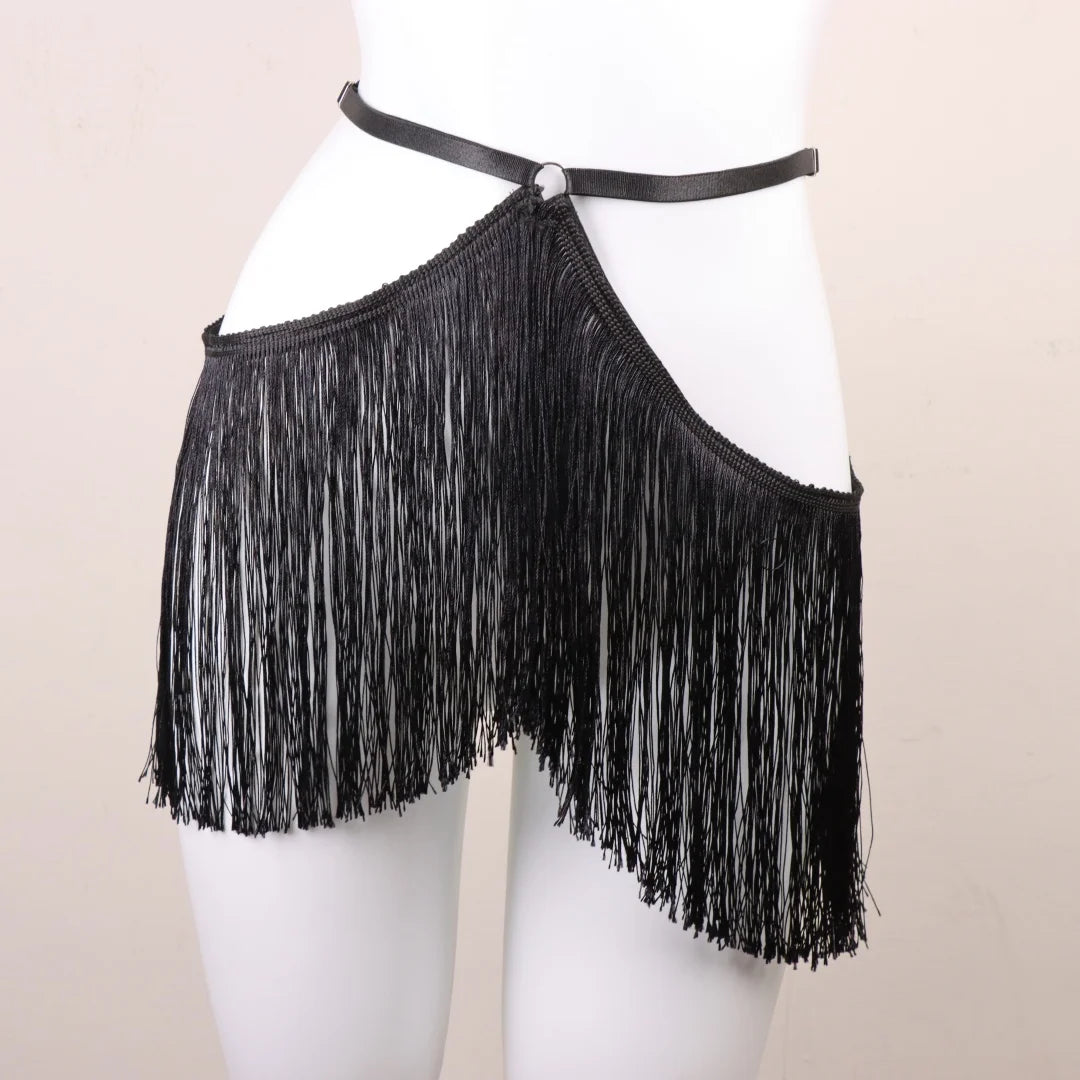 Women's Elastic Tassel Belt Party Dress Halloween Dance Costume Sexy