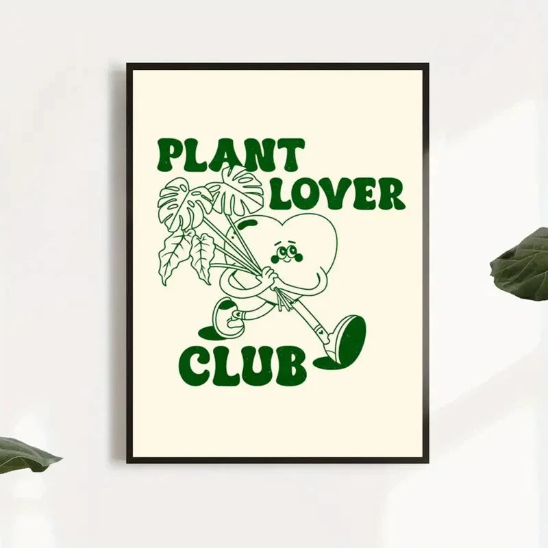 Plant Lover Club Botanical Canvas Wall Art Print | Home Decor