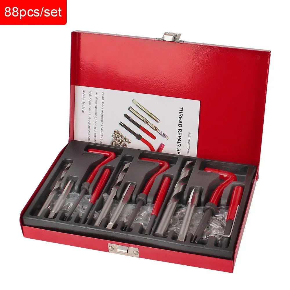 88/131pcs Car Repair Tools Screwdriver Screw Bolt Driver Engine Block Restoring M5 M6 M8 M10 M12 Thread Set Vehicles Accessories Peaceful Pleasures Health and Wellness 88PC