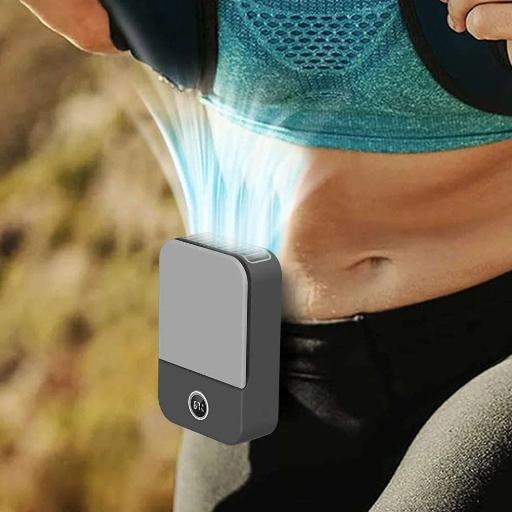Portable Waist Fan Hanging Neck Fan Mini USB Rechargeable Portable Waist Clip Fan for Outdoor Sports Working Travel Small Fan Peaceful Pleasures Health and Wellness