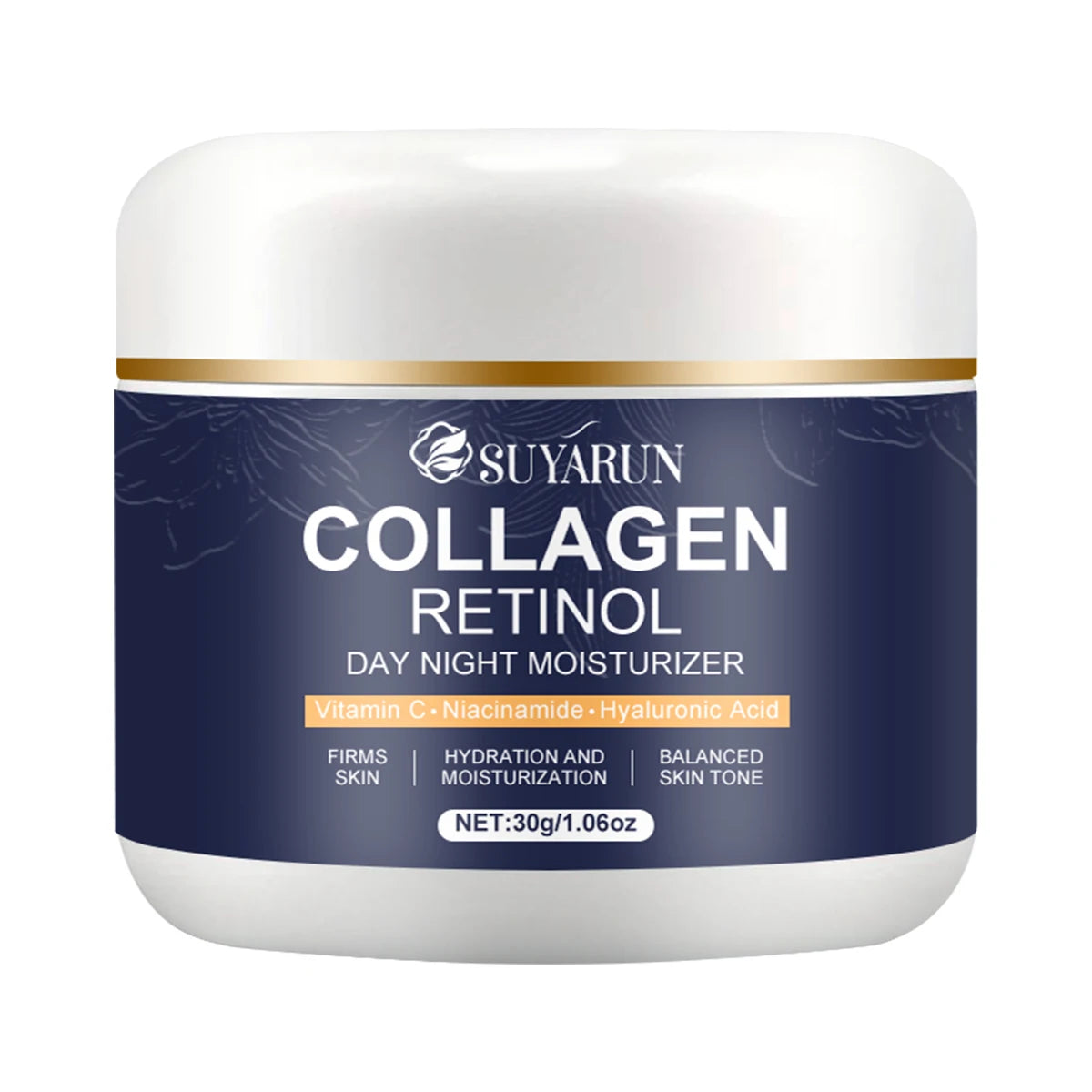 Collagen retinol moisturizer, rich in vitamin C and niacinamide, brightens fine lines and balances skin tone Peaceful Pleasures Health and Wellness 30g