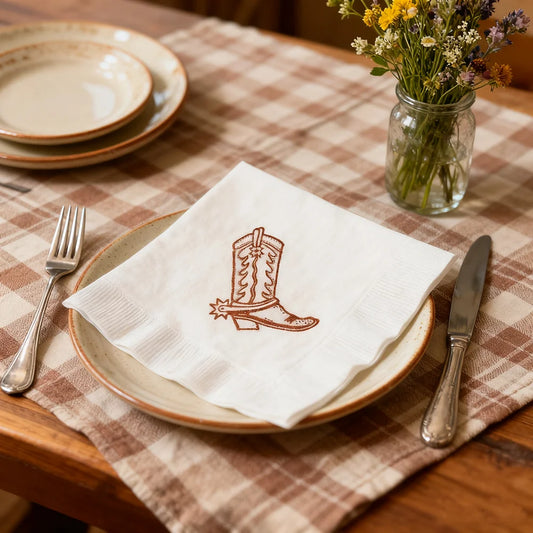 Cowboy Boot Beverage Napkins 20pk – Western Party Supplies Party Napkins Peaceful Pleasures Health and Wellness