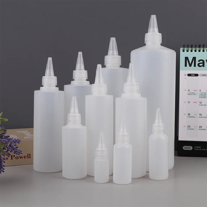 10-1000ML Empty Plastic Squeeze Dropper Bottle With Screw Cap Semi-transparent Eyes Liquid Ink Oil Paint Pigment Container Peaceful Pleasures Health and Wellness