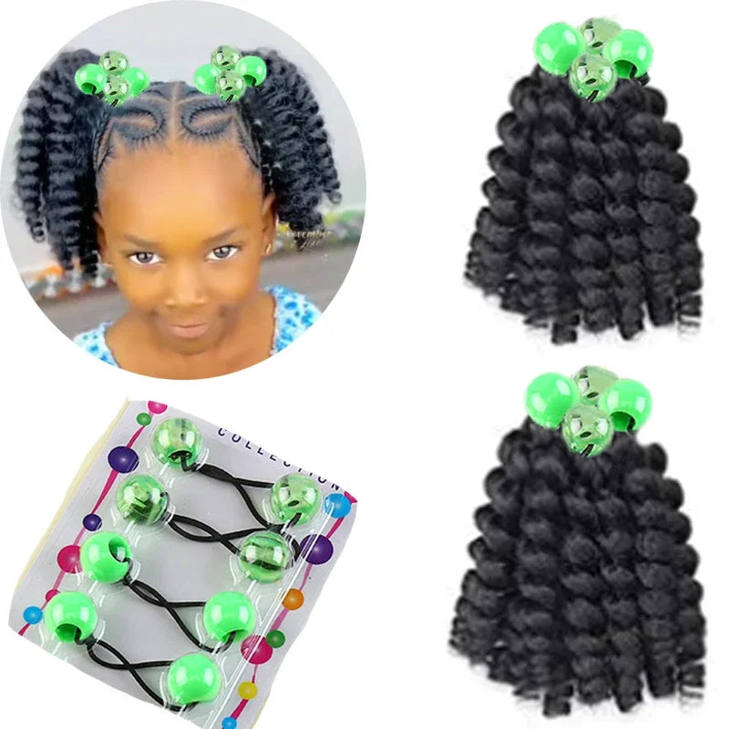 2pcs Large 20MM hair beads ponytail accessorie for kids 7inch box braid elastic hair extension synthetic with big bubbles balls Peaceful Pleasures Health and Wellness green China Mainland