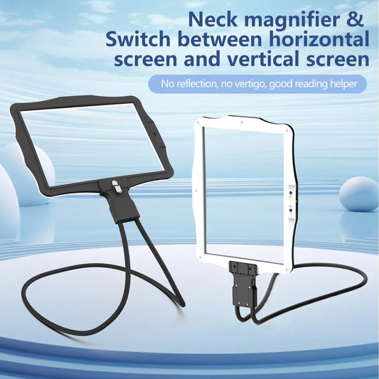 Reading Magnifying Glass with Switchable Horizontal and Vertical Screens, Detachable Rechargeable Vision Aid Peaceful Pleasures Health and Wellness WHITE